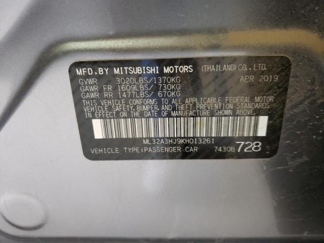 ML32A3HJ9KH013261 | 2019 MITSUBISHI MIRAGE ES