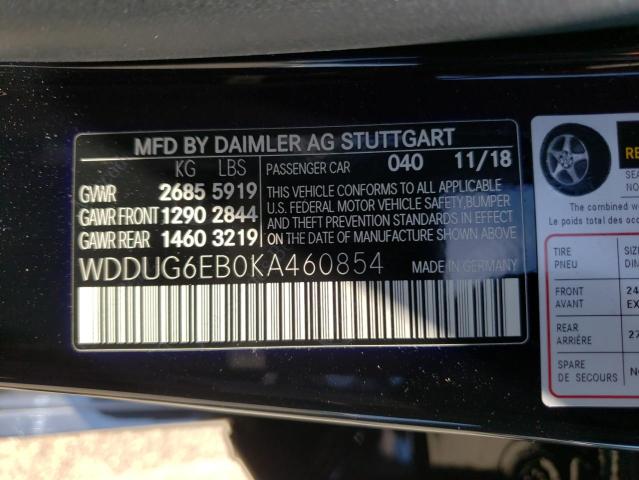 2019 MERCEDES-BENZ S 450 4MAT WDDUG6EB0KA460854