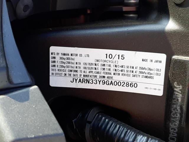 2016 YAMAHA FZ09 C JYARN33Y9GA002860