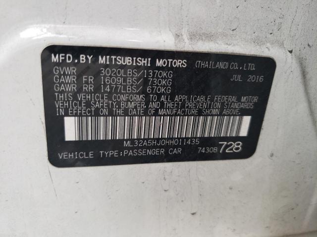 2017 MITSUBISHI MIRAGE GT ML32A5HJ0HH011435
