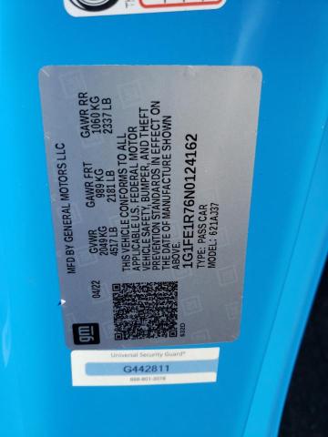 2022 CHEVROLET CAMARO LT1 1G1FE1R76N0124162