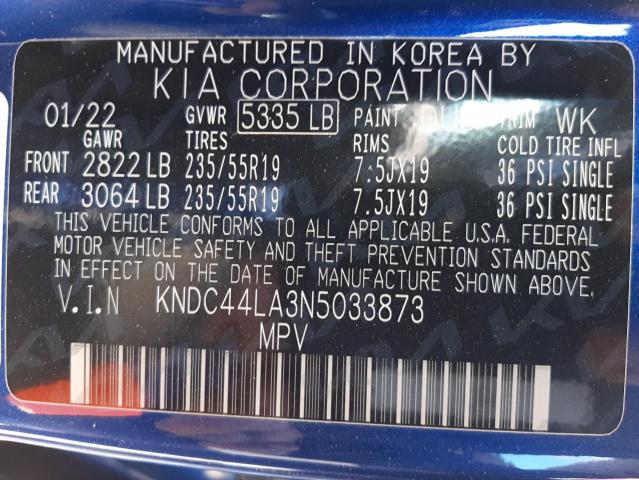 2022 KIA EV6 GT LIN KNDC44LA3N5033873