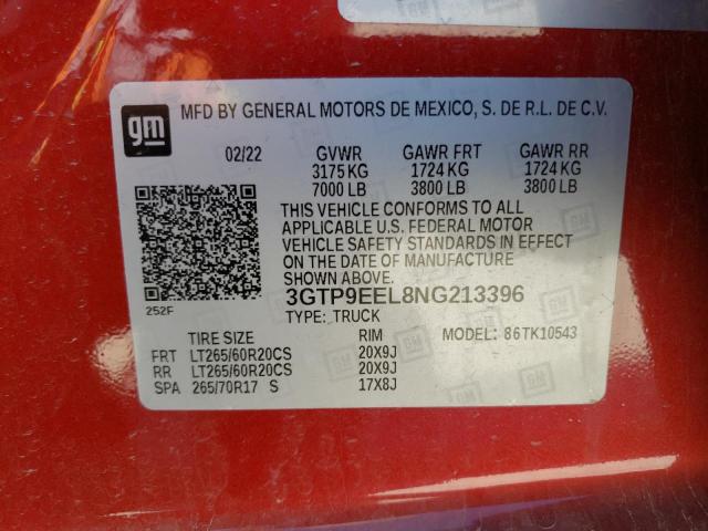 2022 GMC SIERRA LIM 3GTP9EEL8NG213396