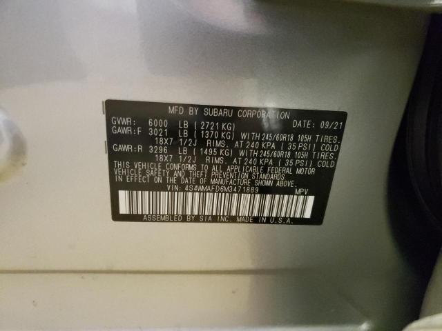 2021 SUBARU ASCENT 4S4WMAFD6M3471889