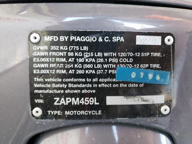 2007 VESPA GTS 250 ZAPM459L775500796