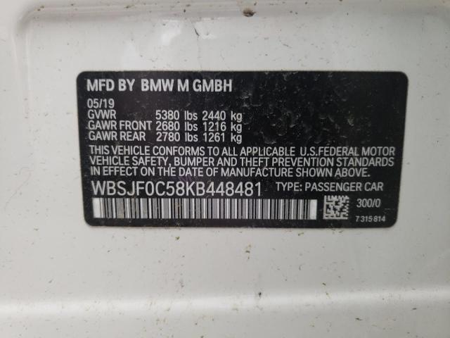 2019 BMW M5 WBSJF0C58KB448481