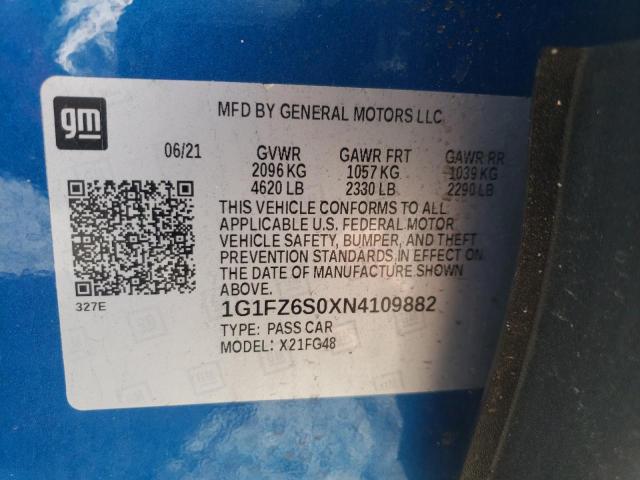 2022 CHEVROLET BOLT EUV P 1G1FZ6S0XN4109882