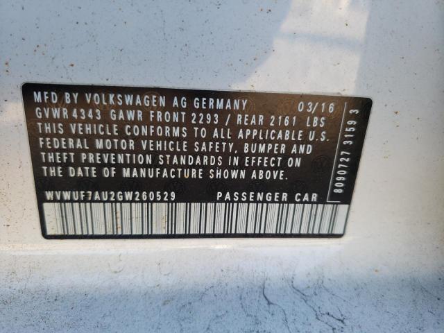 2016 VOLKSWAGEN GOLF R WVWUF7AU2GW260529