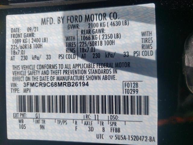 2021 FORD BRONCO SPO - 3FMCR9C68MRB26194