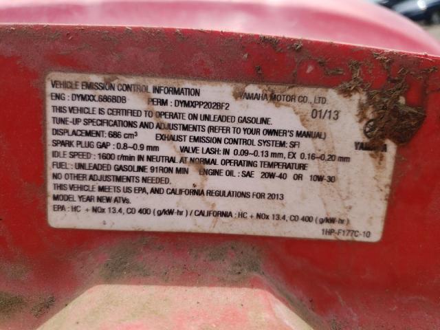 2013 YAMAHA YFM700 FWA 5Y4AM13YBDA103495