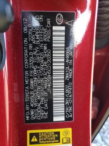 LEXUS CT 200 2012 RED Photo 10