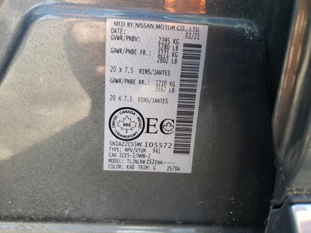 2021 NISSAN MURANO SL 5N1AZ2CS5MC105572