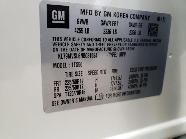 2022 CHEVROLET TRAILBLAZR KL79MVSL6NB031584