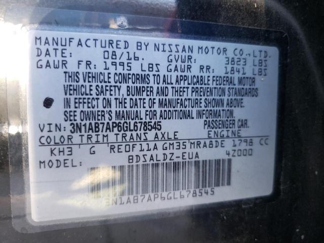 2016 NISSAN SENTRA S 3N1AB7AP6GL678545