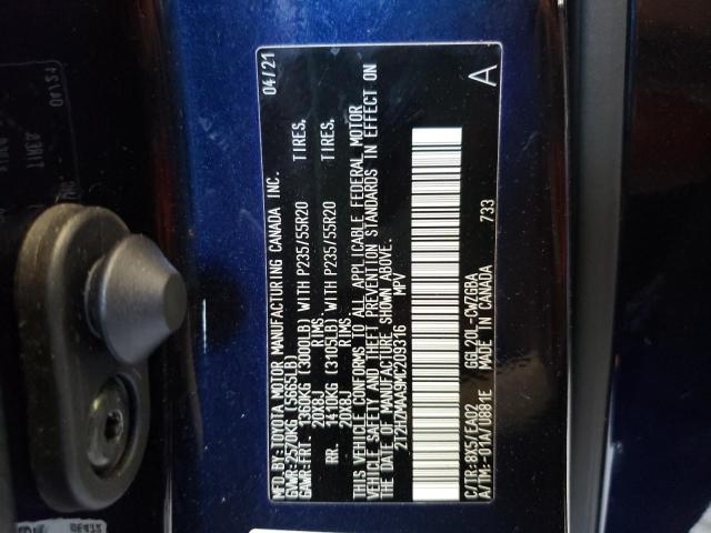 2021 LEXUS ES 2T2HZMAA9MC209316