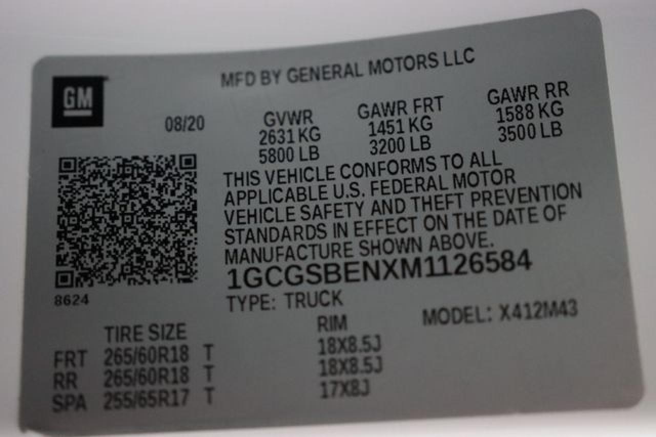 1GCGSBENXM1126584 2021 Chevrolet Colorado