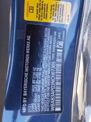 2022 BMW M440I WBA83AP03NCH67305