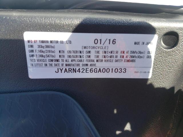 2016 YAMAHA YZFR1S JYARN42E6GA001033