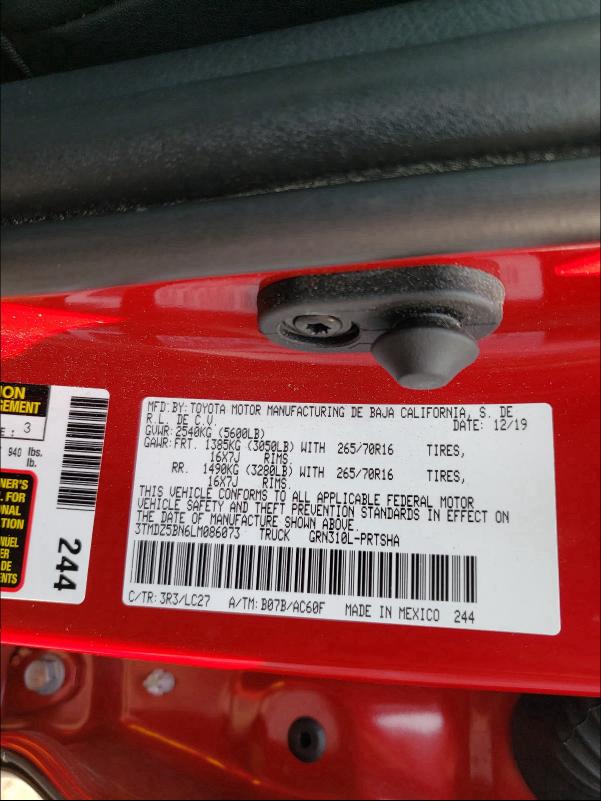 2020 TOYOTA TACOMA DOU 3TMDZ5BN6LM086073