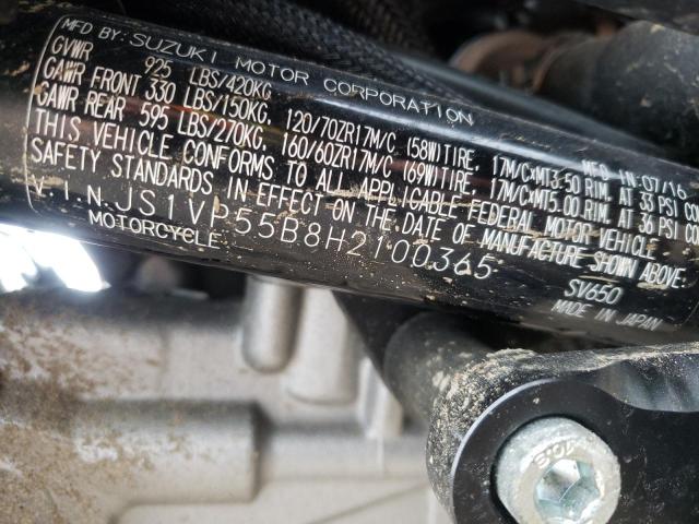 2017 SUZUKI SV650 A JS1VP55B8H2100365