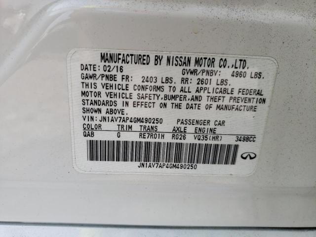 2016 INFINITI Q50 HYBRID JN1AV7AP4GM490250