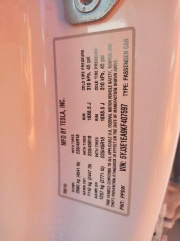5YJ3E1EA9KF407597 Tesla MODEL 3