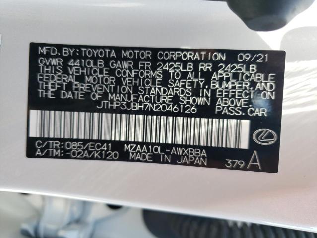 2022 LEXUS UX 200 BAS JTHP3JBH7N2046126