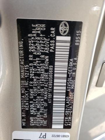 2016 TOYOTA CAMRY CE 4T1BF1FK8GU560689