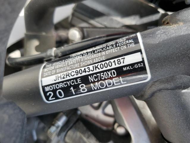 2018 HONDA NC750 XD JH2RC9043JK000187