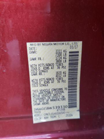 1N6AA1E58HN539330 Nissan TITAN SV