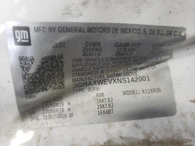 2022 CHEVROLET EQUINOX RS 3GNAXWEVXNS142001