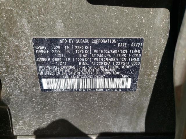 2022 SUBARU OUTBACK WI 4S4BTGUD2N3126397