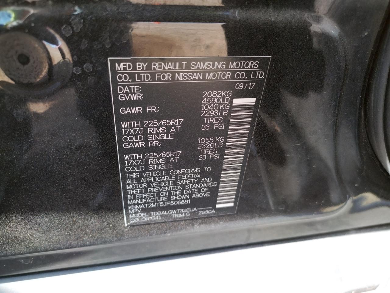 KNMAT2MT5JP506881 NISSAN ROGUE 2018