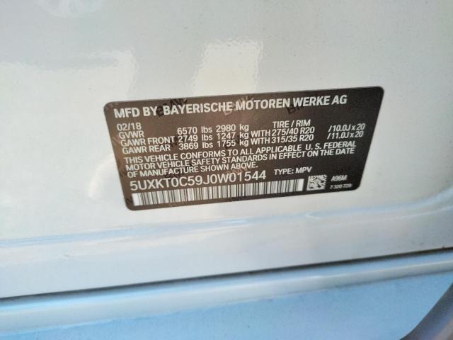 2018 BMW X5 XDR40E 5UXKT0C59J0W01544