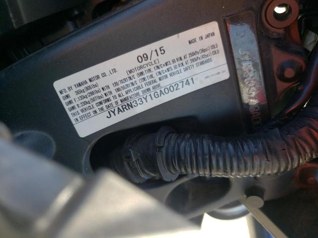 2016 YAMAHA FZ09 C JYARN33Y1GA002741