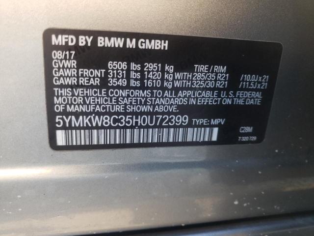 2017 BMW X6 M 5YMKW8C35H0U72399