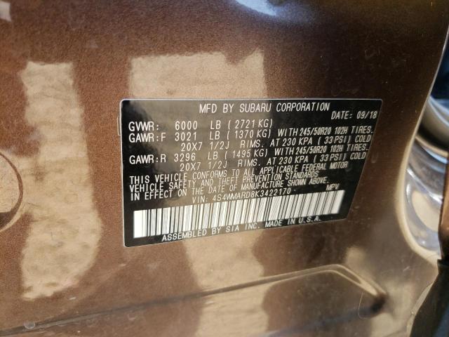 2019 SUBARU ASCENT TOU 4S4WMARD8K3422170