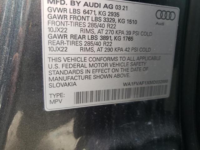 2021 AUDI Q8 PRESTIG WA1FVAF1XMD032898