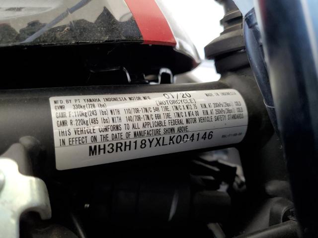 2020 YAMAHA YZFR3 A MH3RH18YXLK004146