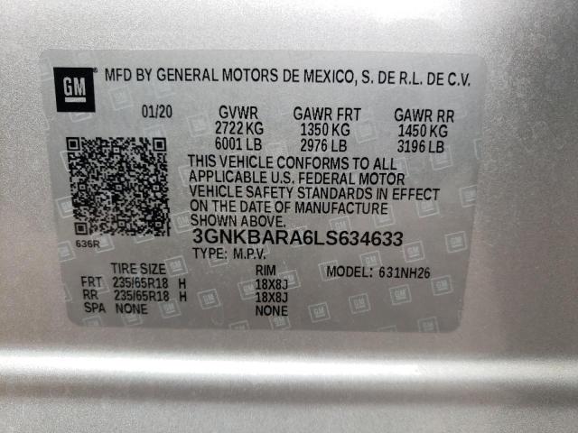 2020 CHEVROLET BLAZER L 3GNKBARA6LS634633