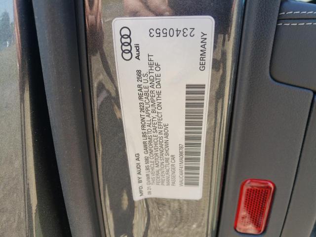 2021 AUDI S4 PRESTIG WAUC4AF41MA086787
