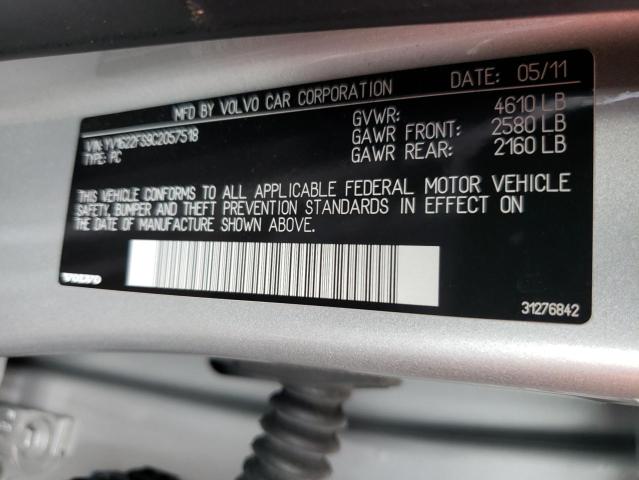 VOLVO S60 2012 SILVER Photo 10