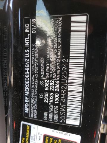 2018 MERCEDES-BENZ C 350E 55SWF4HB2JU259421