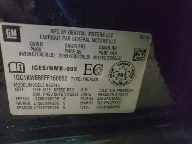 2015 CHEVROLET 2500 HD 1GC1KWE86FF168862
