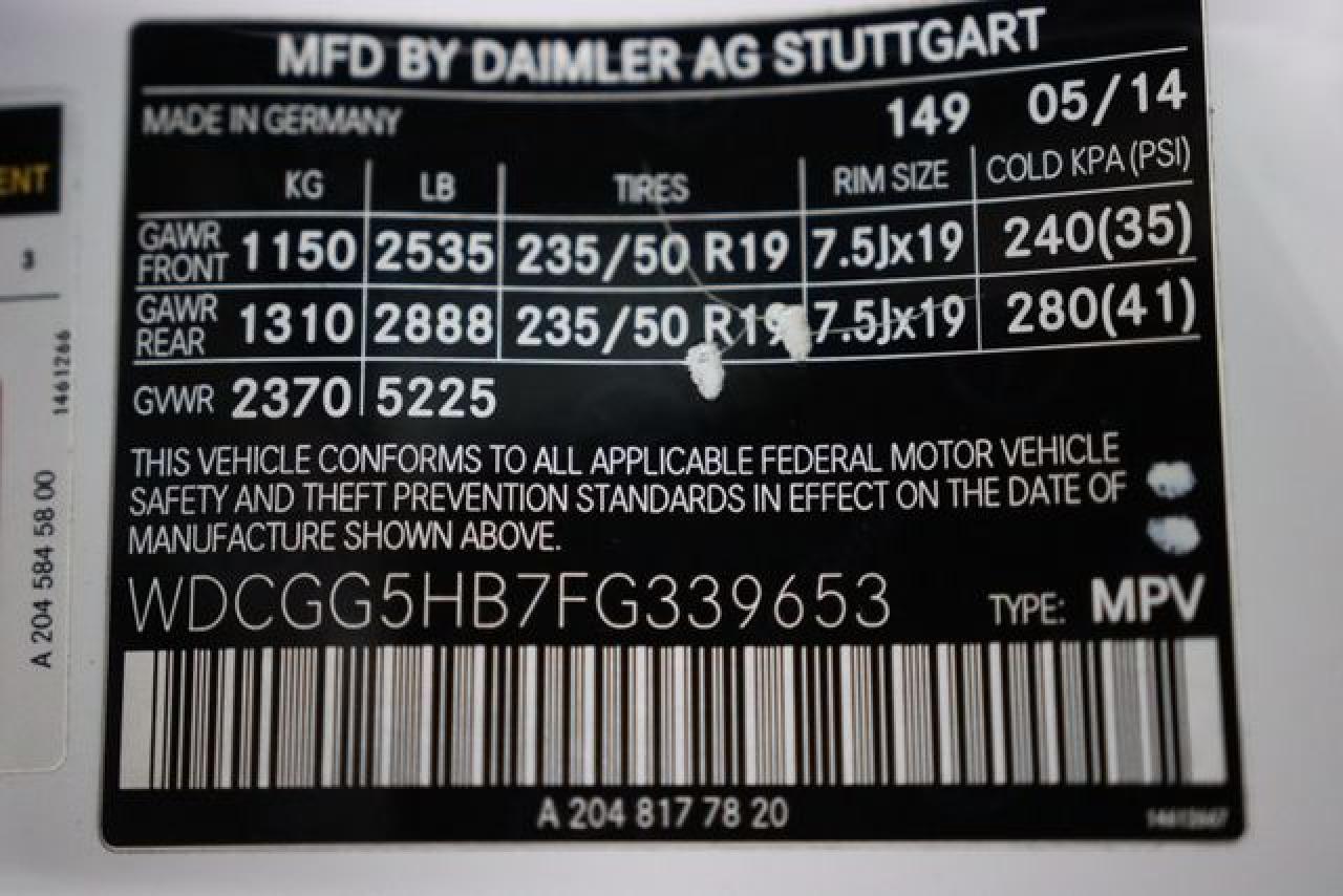 WDCGG5HB7FG339653 2015 Mercedes-Benz Glk 350