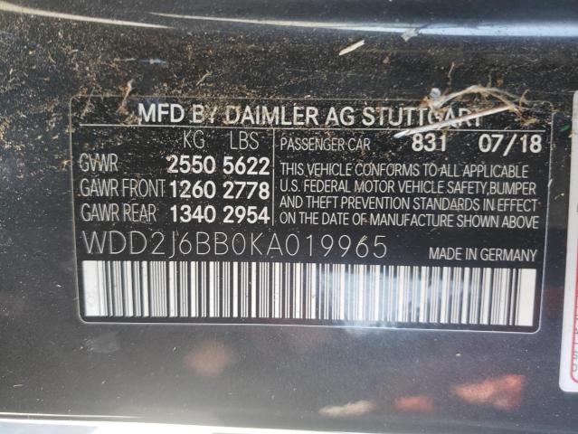 2019 MERCEDES-BENZ CLS AMG 53 WDD2J6BB0KA019965