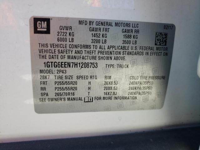 2017 GMC CANYON DEN 1GTG6EEN7H1208753