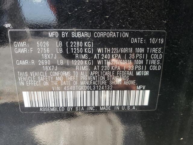 2020 SUBARU OUTBACK ON 4S4BTGKD0L3124132