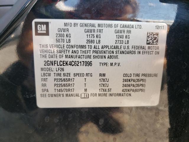 CHEVROLET EQUINOX 2012 BLACK Photo 10