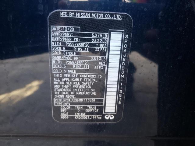 2021 INFINITI QX50 SENSO 3PCAJ5DB3MF113538